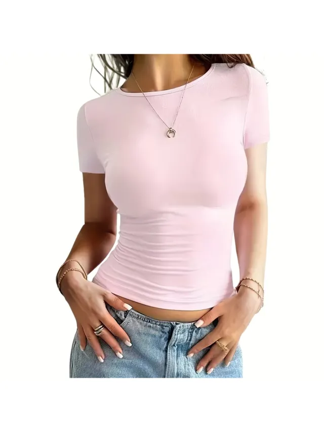 Currero Topje Dames - Top Kleding - Shirt - Blouse - Kort - Volwassen - Roze