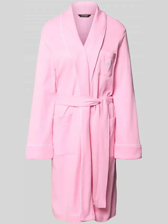 Lauren Ralph Lauren Regular fit badjas van puur katoen Felroze