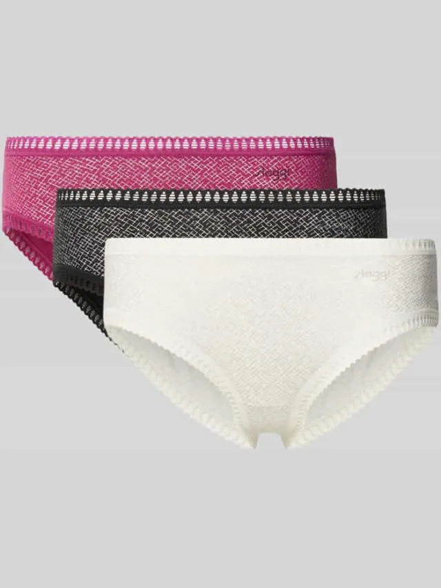 Sloggi slip van katoenmix model 'GO CRUSH' in set van 3 Zwart
