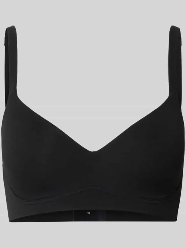 Schiesser Slim fit bh van katoenmix Zwart