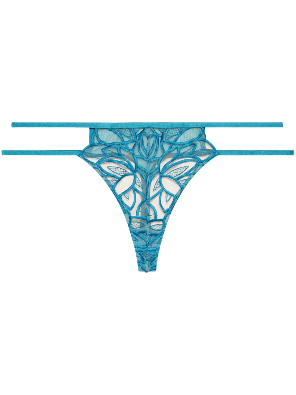 Playful Promises Yours Tealgroene String Met Geborduurde Bloemensize 42 blauw, foto 2