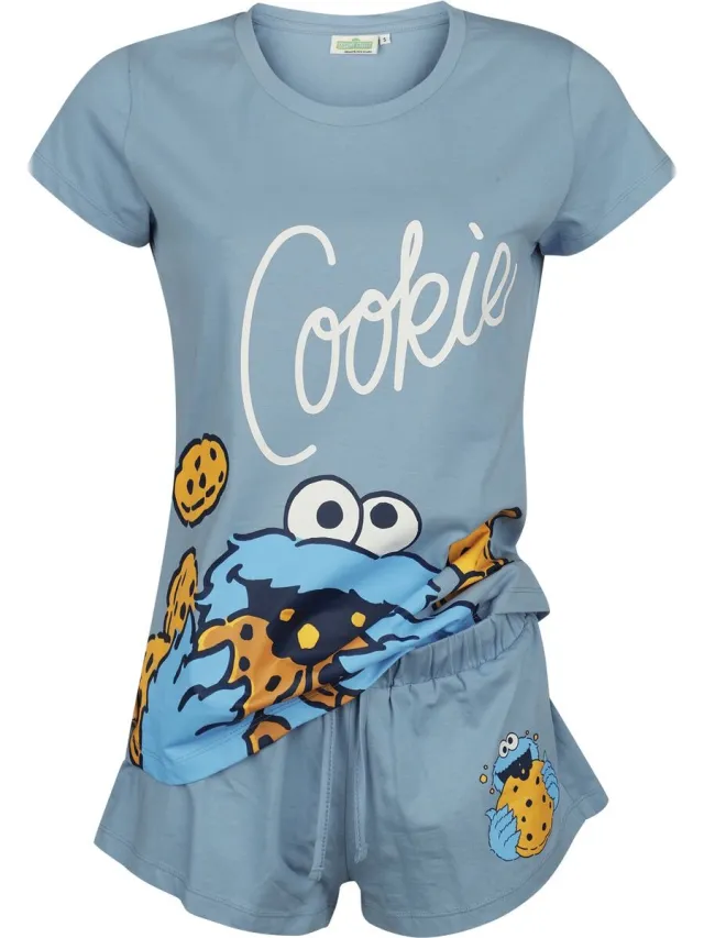 Sesame Street Krümelmonster - Cookie Pyjama blauw Katoen