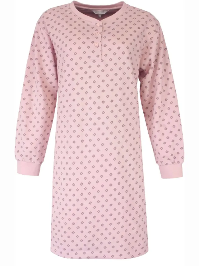 Tenderness Dames Nachthemd - Fleece - Lange Mouwen - Roze