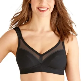 Swegmark Net Fairtrade Cotton soft bh zwart Zwart,Wit
