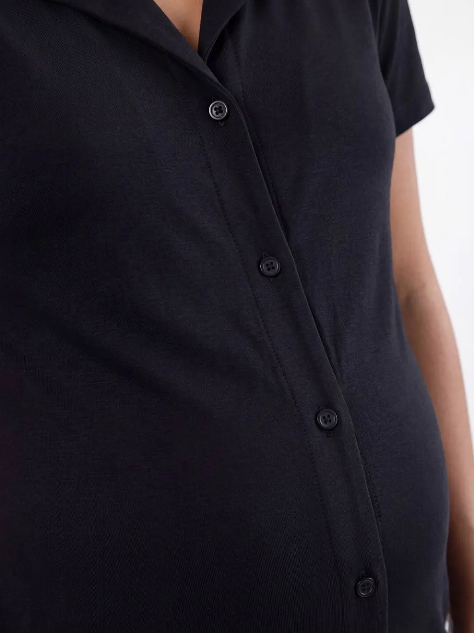 boohoo Dames Zwangerschaps Nachthemd Met Korte Mouwen zwart, foto 3