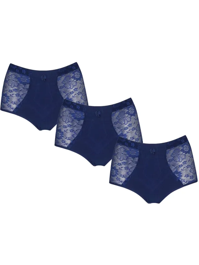 J&C JC 3-Pack Licht corrigerende dames slips H201 Marine blauw