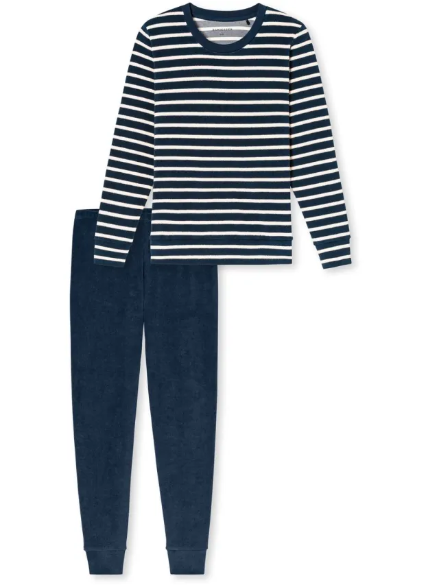 Schiesser Pyjama lang - Dames - Pyjamas nachtblauw