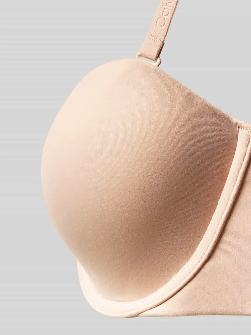 Calvin Klein Beha met cups en verstelbare bandjes, model 'PERFECT FIT' beige, foto 3