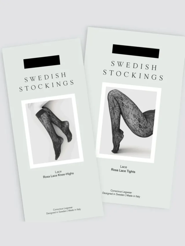 Swedish Stockings dames vegan Panty En Kniekousen Set Rosa Zwart