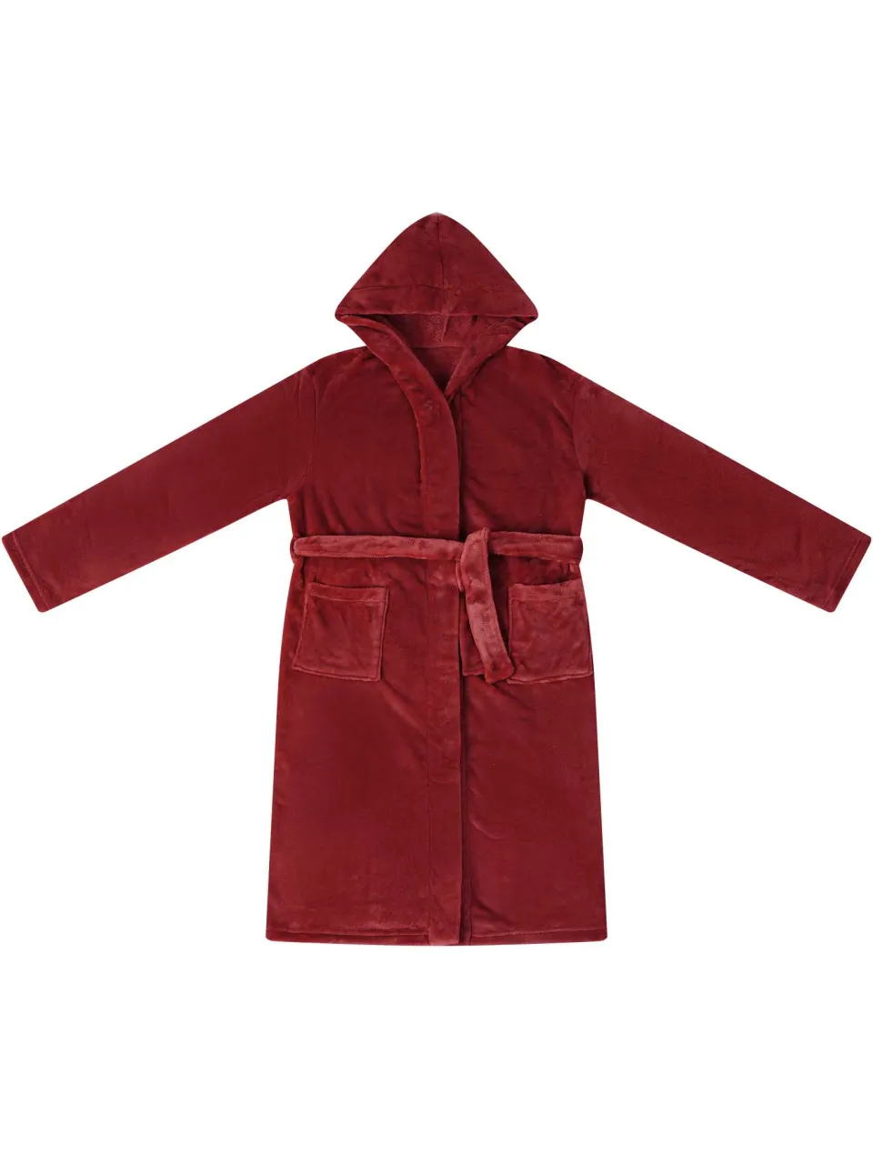 vidaXL Badjas Hoodie Bordeaux Rood L Flanel, foto 2