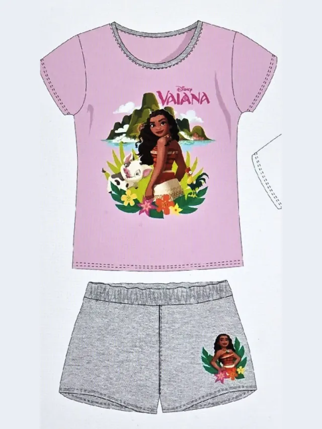 Disney Vaiana Shortama Roze Grijs