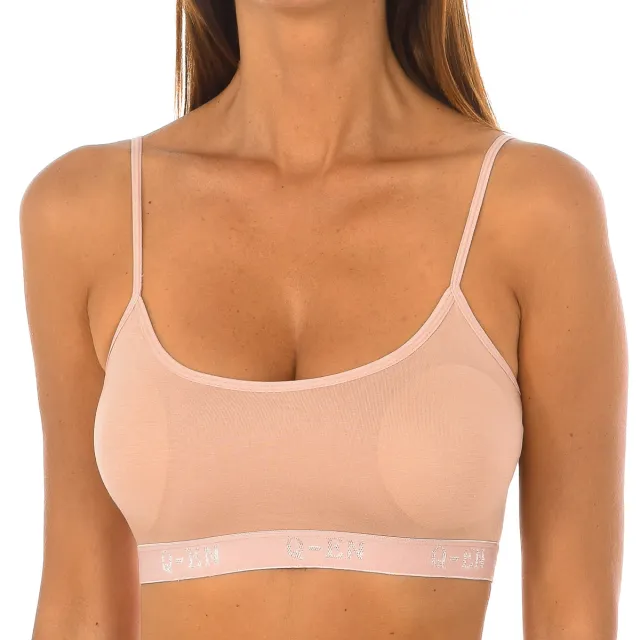 Q-En Dames Bamboe Sportbeha Q708 Beige