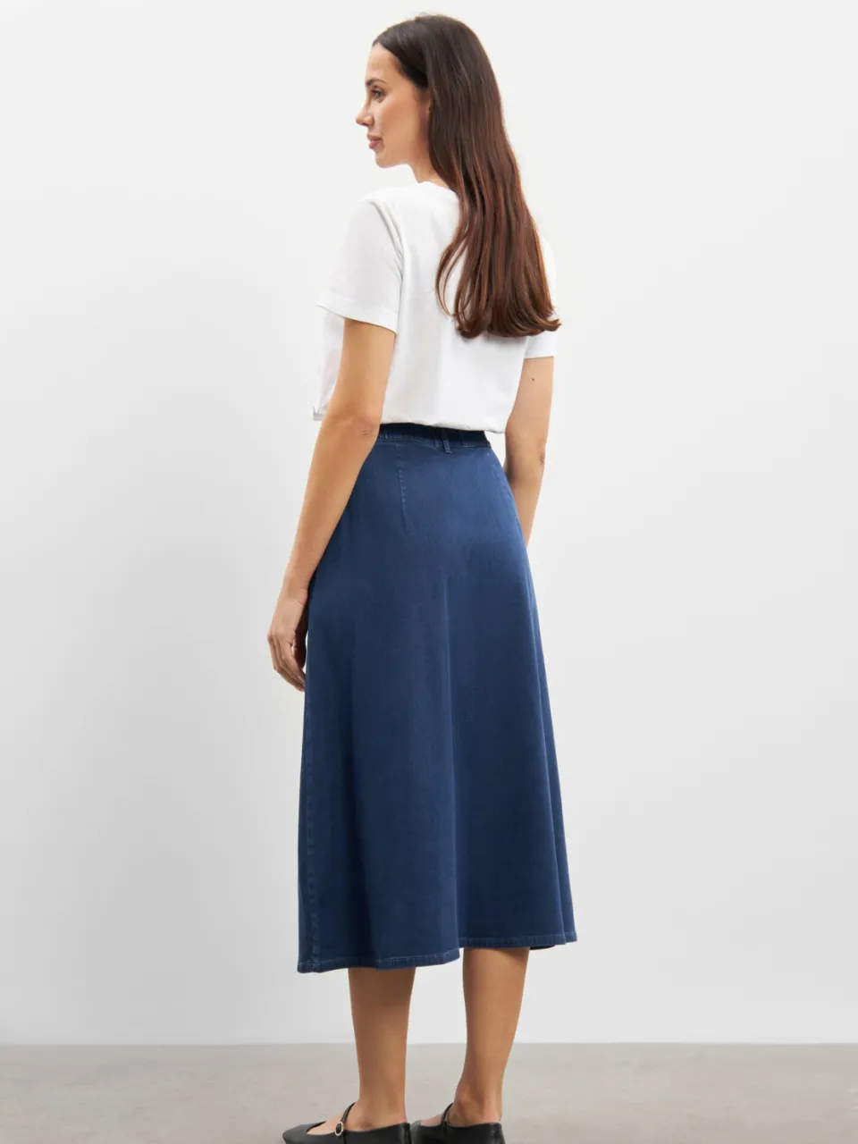 LAURIE dames vegan Rok Asta Medium Blauw Denim, foto 2