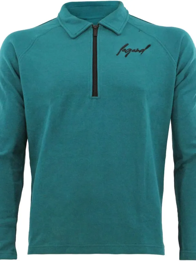 Legend Sweater LA Luxe Lounge half zip Petrol heren/dames katoen