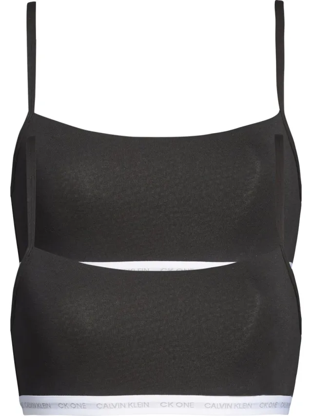 Calvin Klein dames ONE Cotton bralette (2-pack) - ongevoerd - zwart