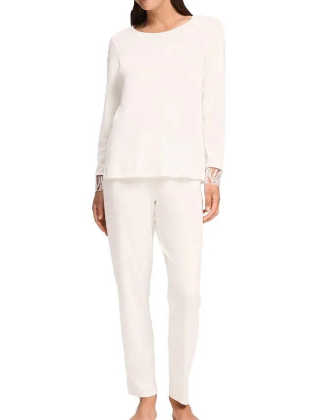 Hanro Dames pyjama Rosaria off white