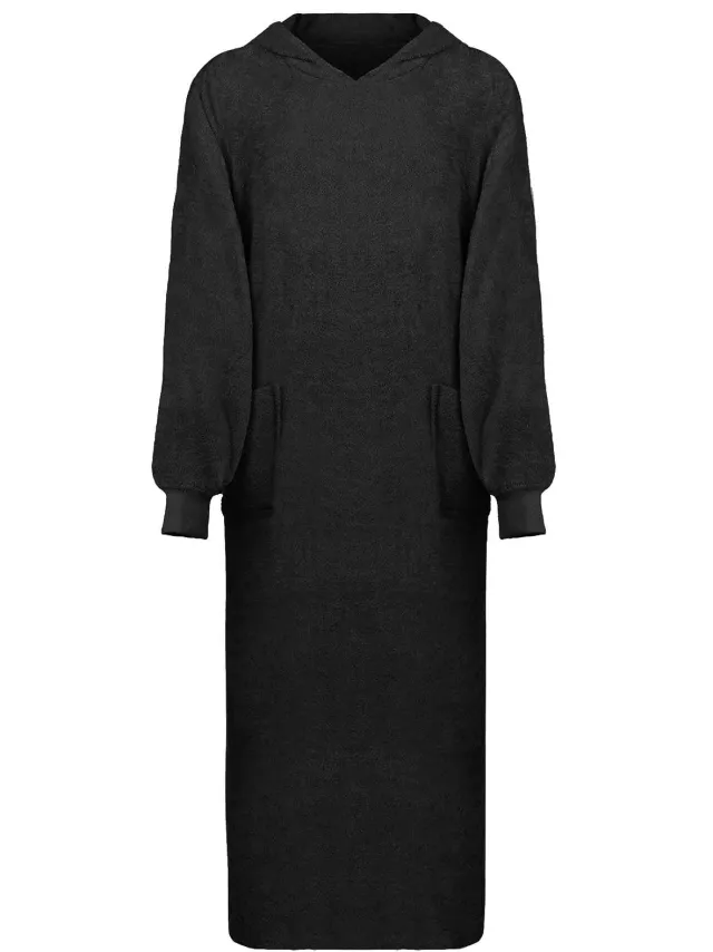 vidaXL Deken hoodie KINN Zwart XXL Katoen
