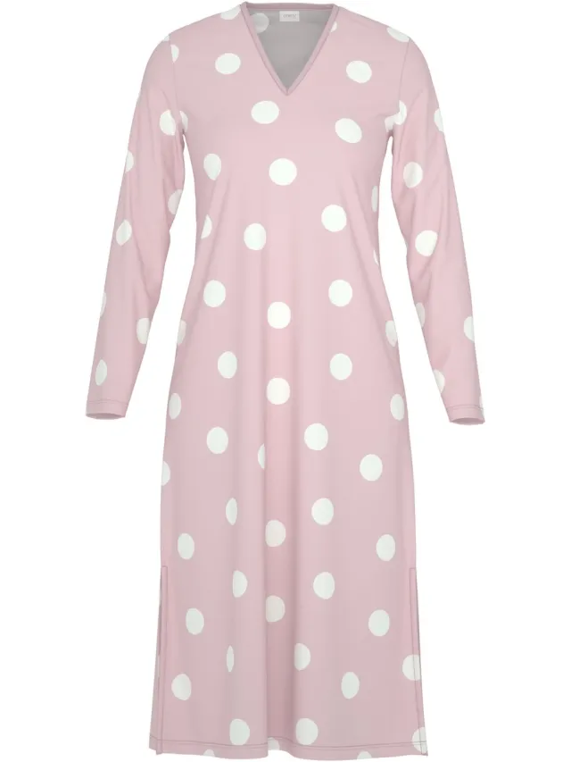 Mey Damen Lange Nachtjapon Serie Pretty Dots Pink Parfait