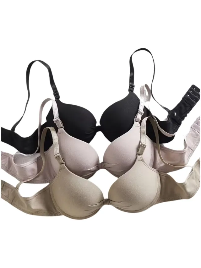 Currero BH Zonder Beugel - Strapless - Zonder Bandjes - Met Voorsluiting - Push-up Bh's - Comfort Beha - Comfortabel - Grote Sluiting Abrikoos + Groen + Beige
