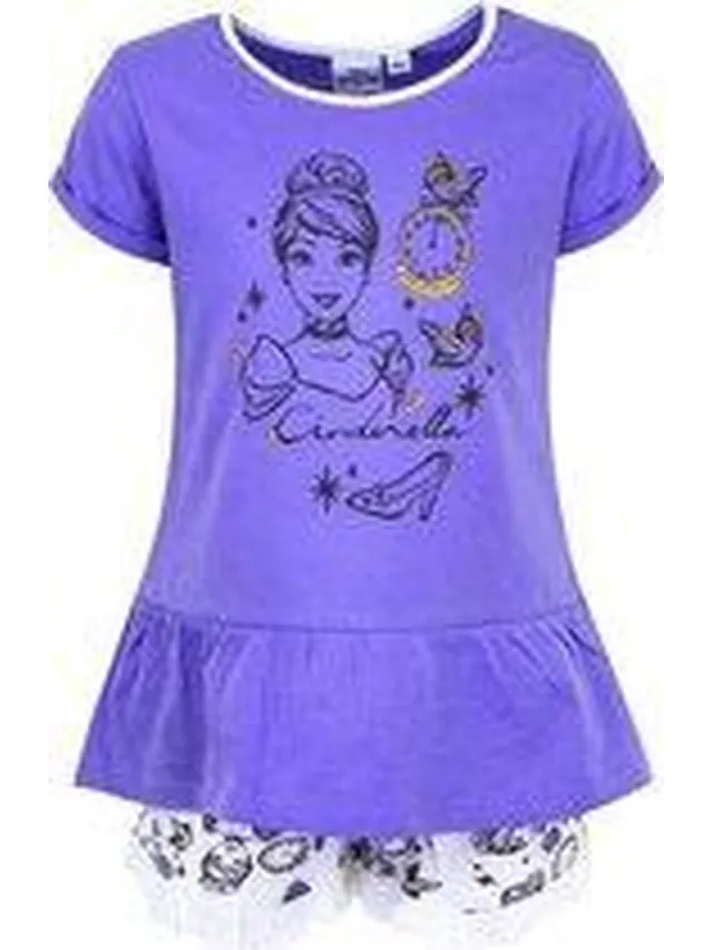 Disney Princess - Cinderella - Shortama - Paars - 3 jaar