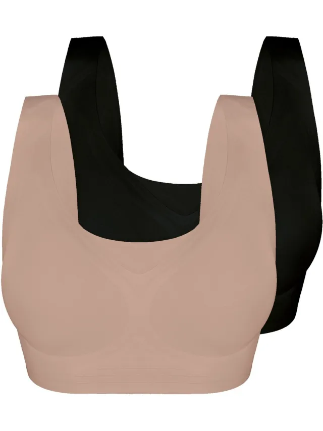 Sassa 2-pack Bustiers Bonded Micro sand-black