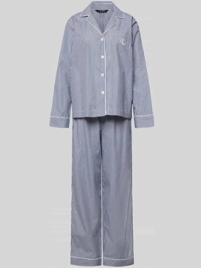 Lauren Ralph Lauren Pyjama met borstzak Donkerblauw