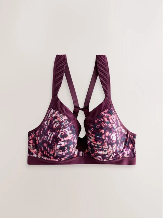 Next Dames - Active high-impact Dry Tech B-G sportbeha met beugel en volledige cups - Roze Print