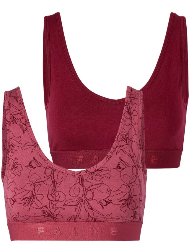Falke Daily Comfort Print 2-Pack huidvriendelijk elastisch katoen multipack beha dames veelkleurig