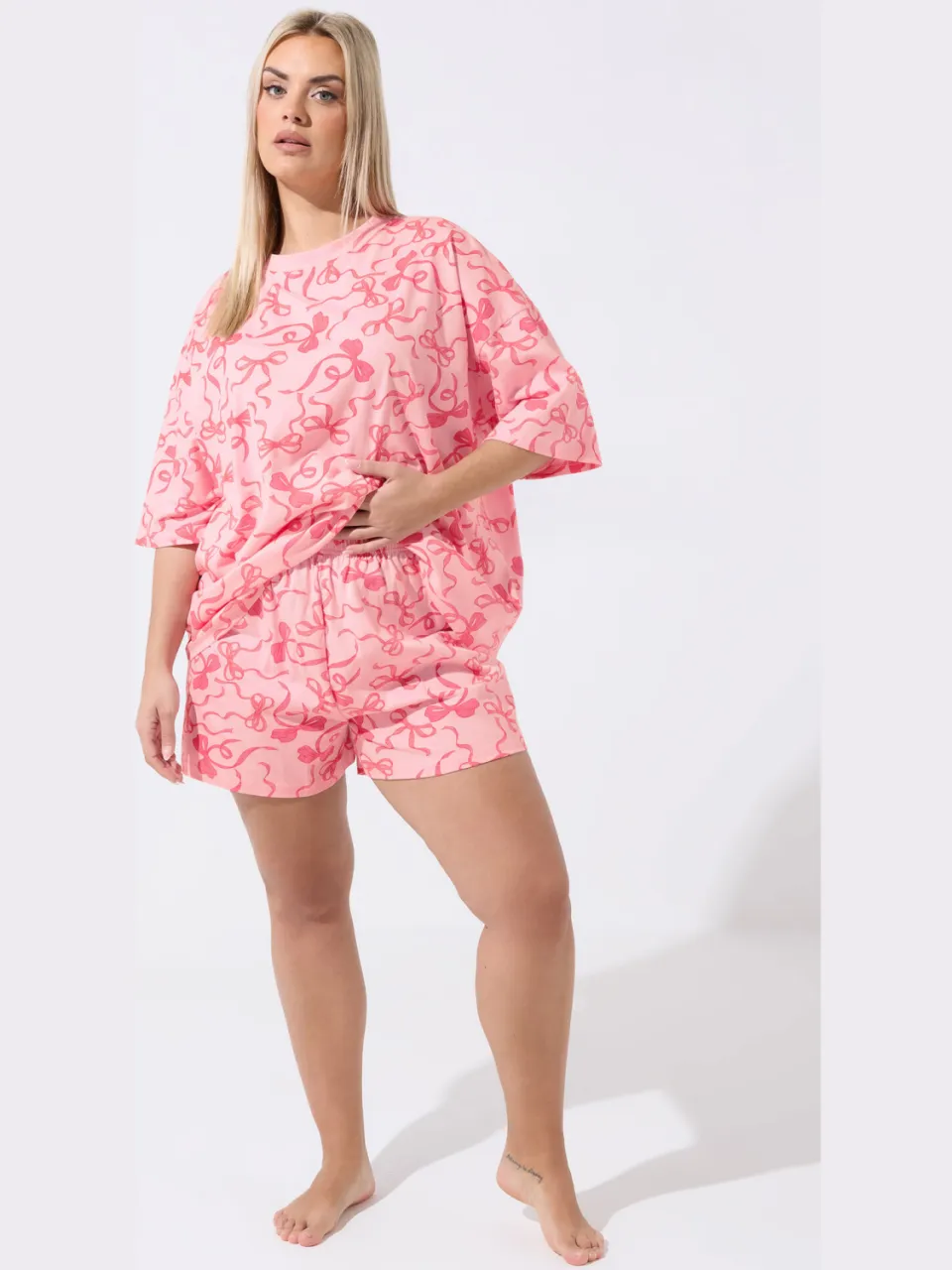 Limited Collection Roze Pyjamaset Met Strik, foto 2
