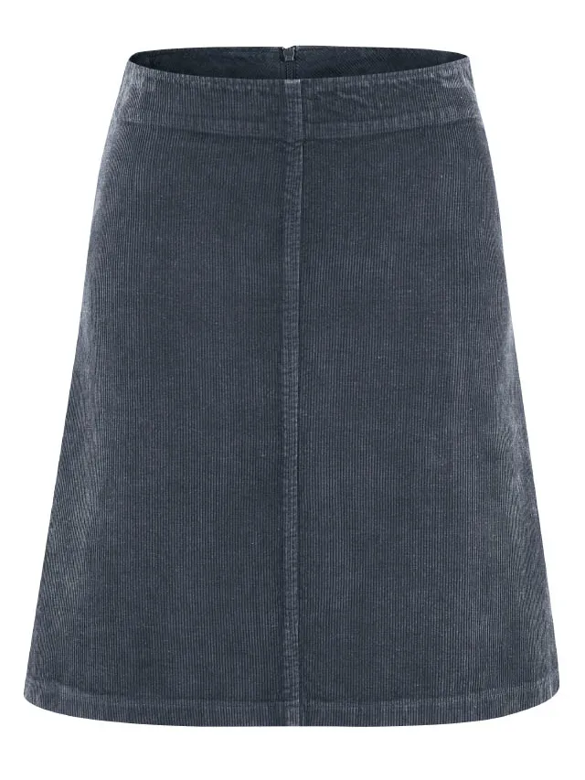 HempAge dames vegan Rok A-Lijn Corduroy Donkergrijs grijs, foto 2