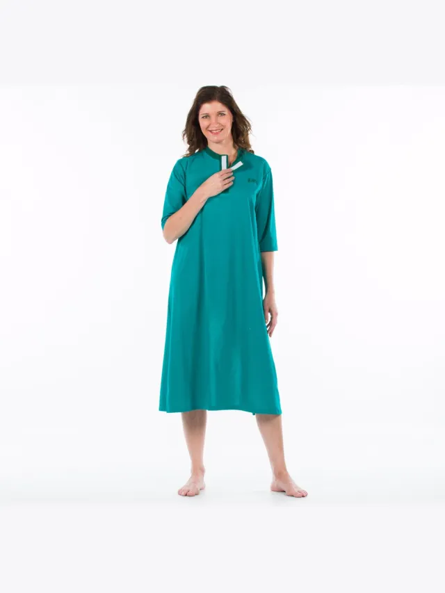 4Care Nachthemd achter open - Ziekenhuiskleding patiënt - Zorg nachthemd- Groen