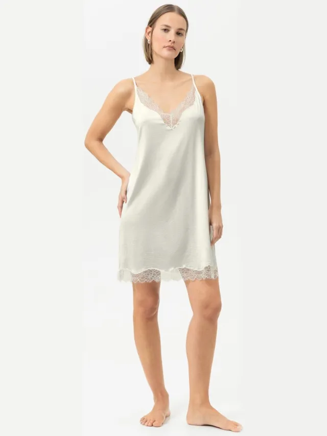 Mey Negligé Lace Champagne Kort - Wit