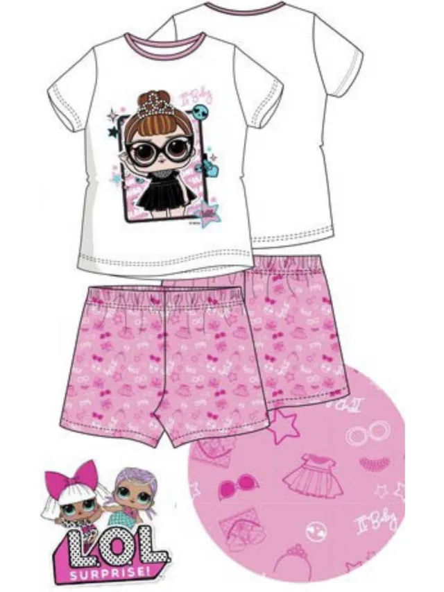 L.O.L. Surprise! LOL Surprise pyjama - wit - roos - maat 110 / 5 jaar