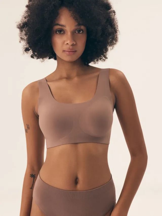 ESOTIQ Henderson Bird - Naadloze Bralette Top - Zonder Beugel - Uitneembare Vullingen - Oudroze