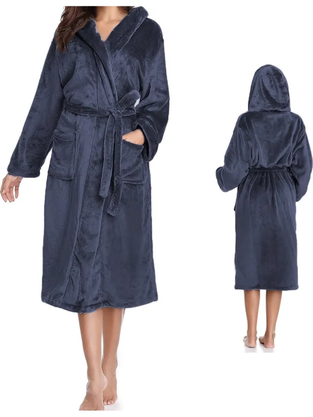 Sorprese Exclusive - Badjas - Marine - Capuchon - Ultra Zacht en Warm - Microvezel - Badjas Dames - Badjas Heren - Sauna - Oeko-Tex Standard 100 - Cadeau
