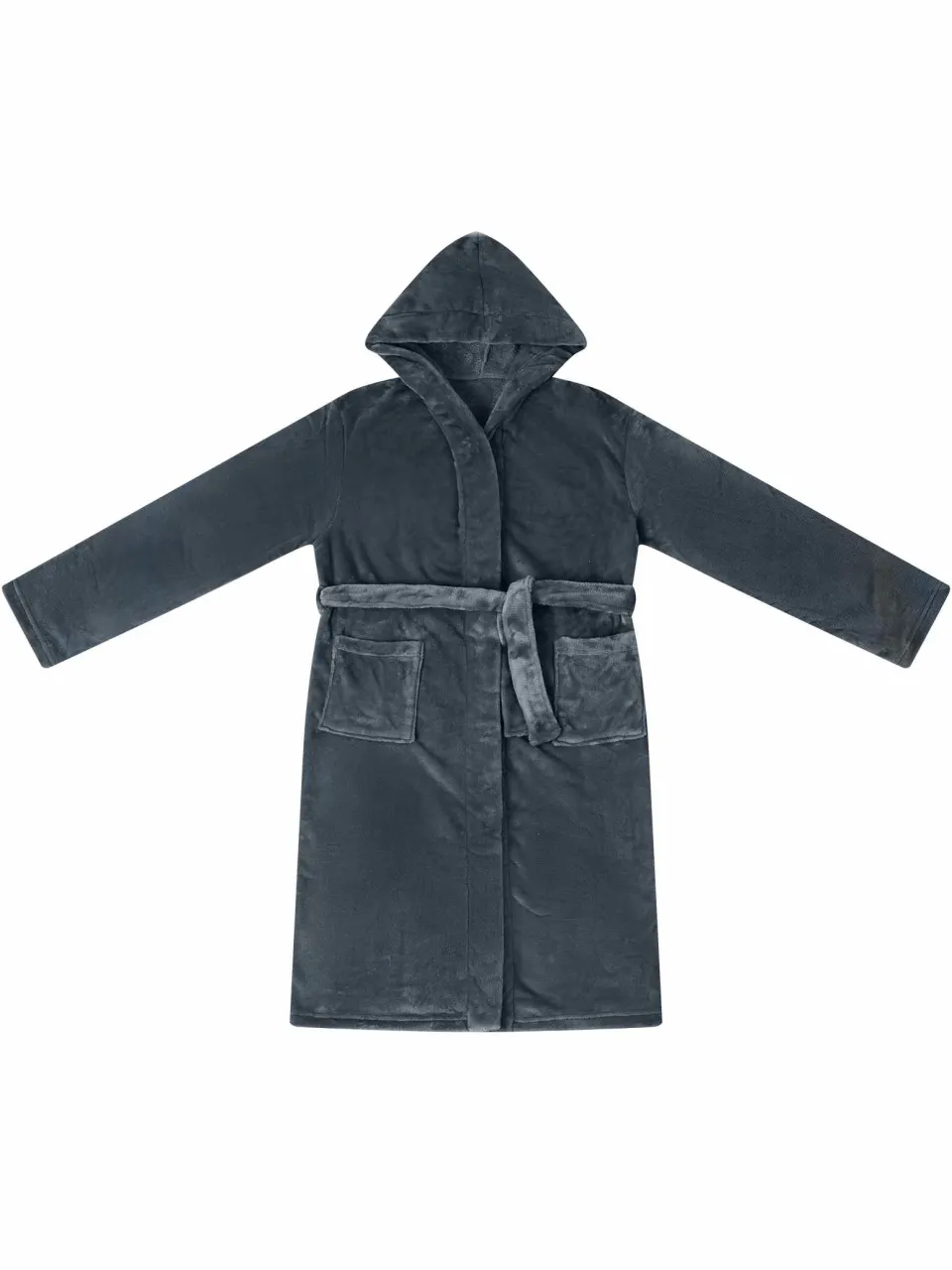vidaXL Badjas Hoodie Marineblauw XL Flanel, foto 2