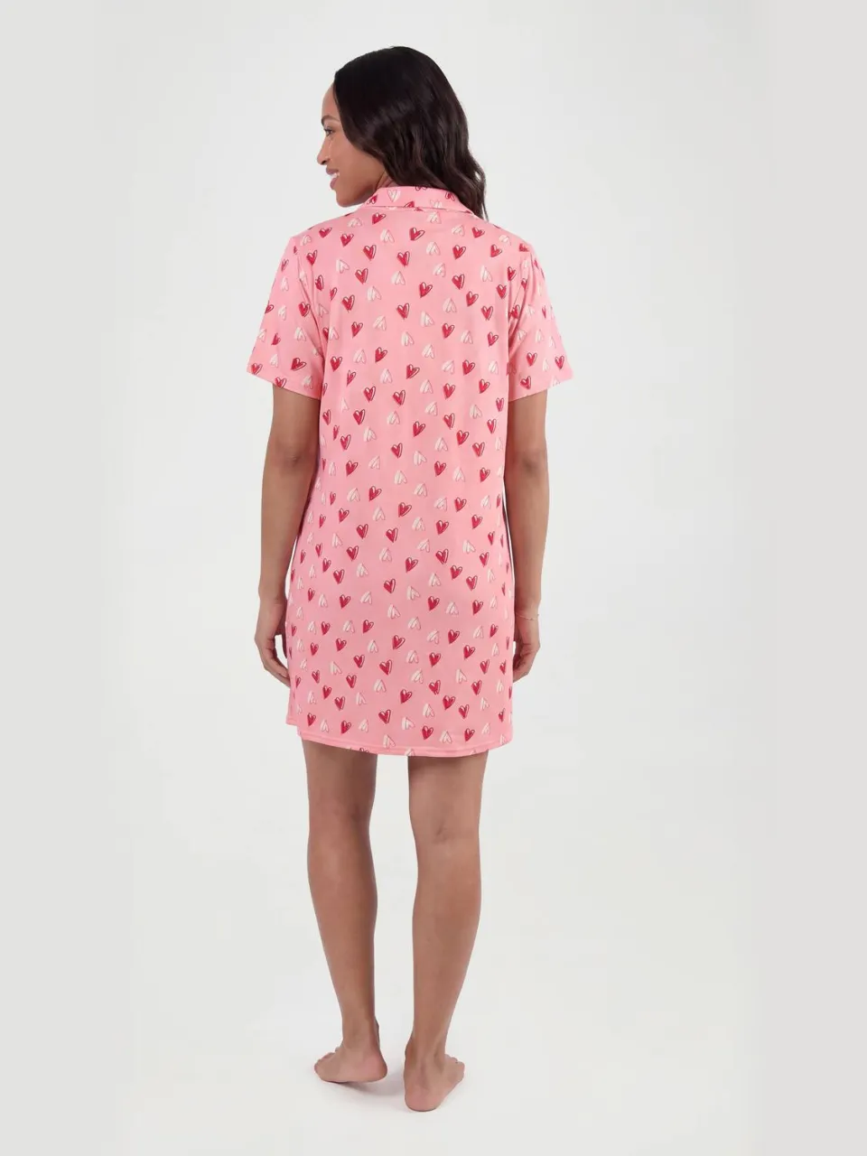 boohoo Dames Zwangerschaps Nachthemd Met Hartenprint roze, foto 2