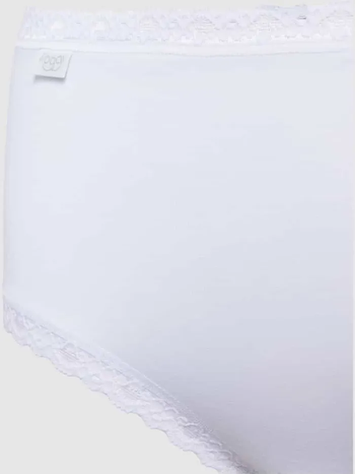 Sloggi Broek met geschulpte zoom in een set van 3 stuks Wit