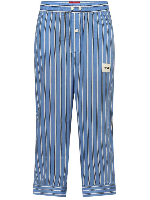 Hugo Kleo Lyocell gestreepte pyjamabroek voor dames (Blauw)
