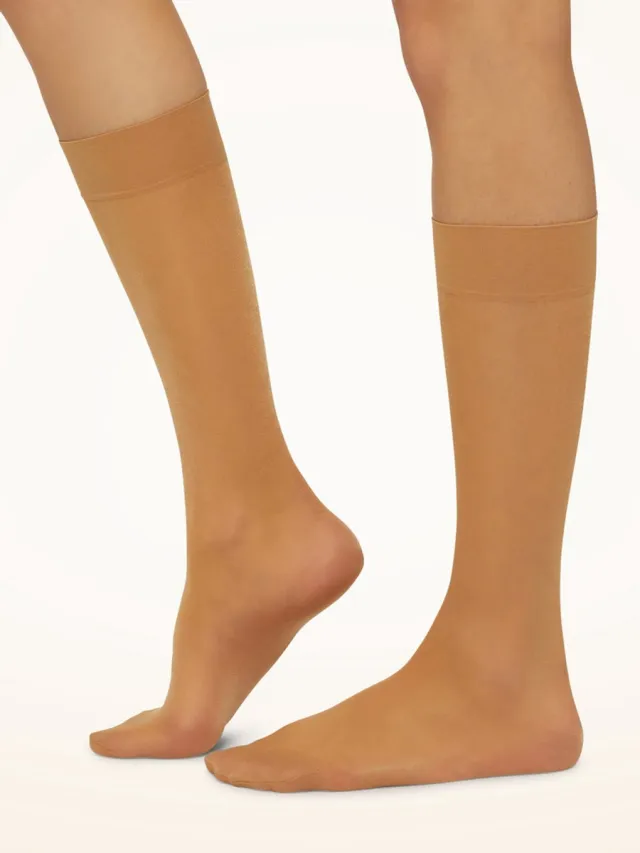 Wolford Satin Touch 20 Knee-Highs Set (3 units) - gobi
