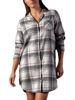 Trofé Trofe Flannel Nightdress Bruin,Rood