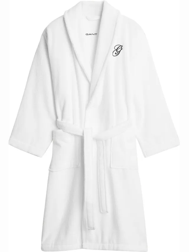 Gant Badjas EMBROIDERY ROBE Set van 1 Wit