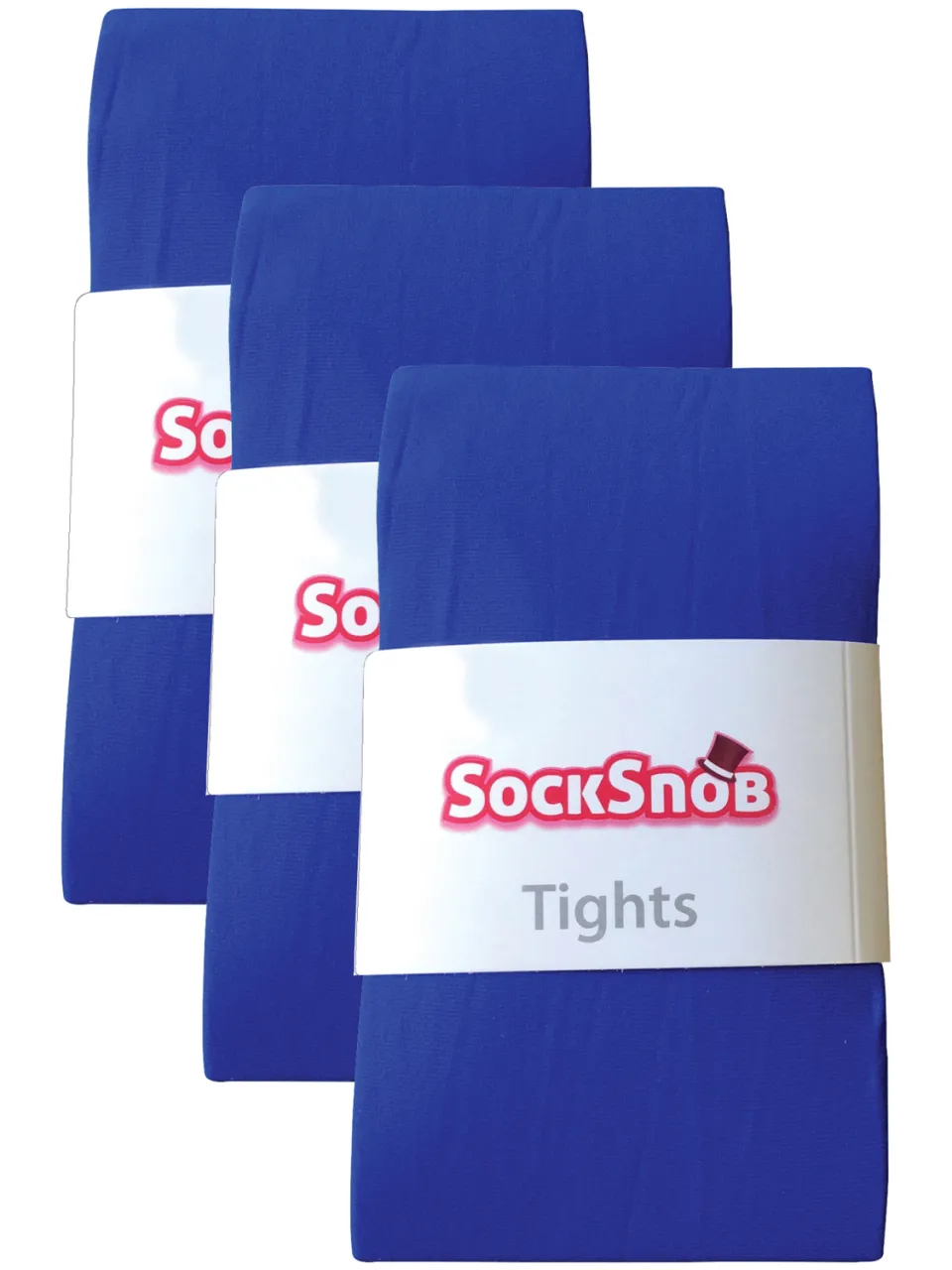 Sock Snob 3 paar dames gekleurde ondoorzichtige 80 denier panty's - Colbalt Blue, foto 2