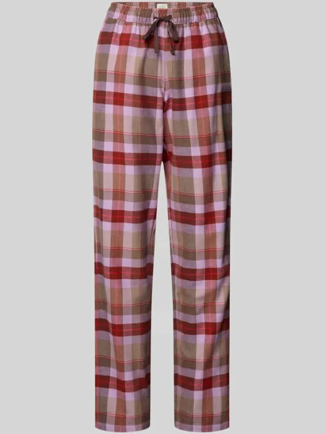Schiesser wide fit pyjamabroek met ruitmotief Lila