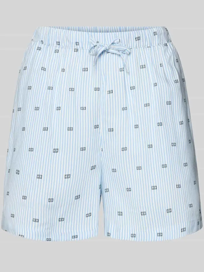 Tommy Hilfiger comfort fit pyjama short van pure viscose Lichtblauw