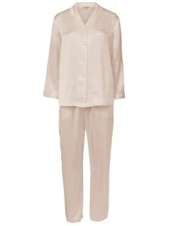 Lady Avenue Pure Silk Basic Pyjamas Zwart,Roze,Beige,Wit,Geel,Blauw