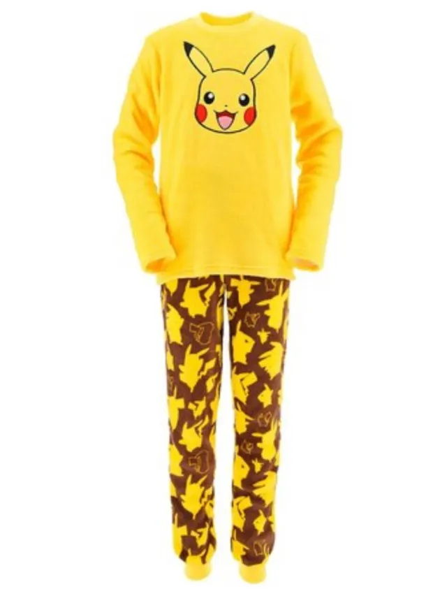 Pokémon Pokemon Pikachu Pyjama / Huispak - Geel - Coral Fleece - Maat 146/152 (12 Jaar)
