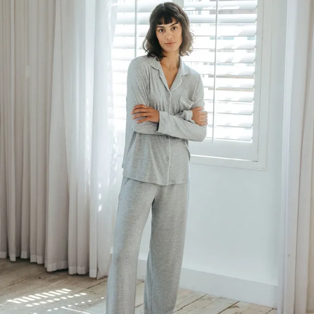 Chelsea Peers Zachte Pyjamaset met Lange Broek van TENCEL™ Modal – Grijs
