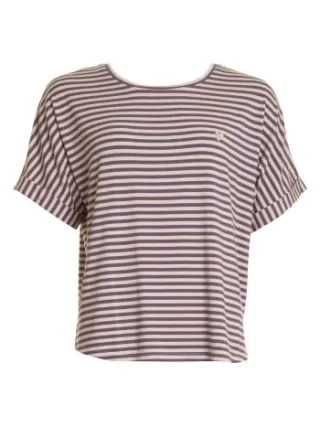 Missya Softness Stripe SS T-shirt Lila,Blauw