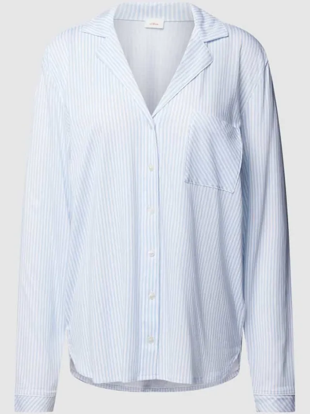 s.Oliver Loose fit pyjamabovendeel van mix van katoen en viscose Blauw